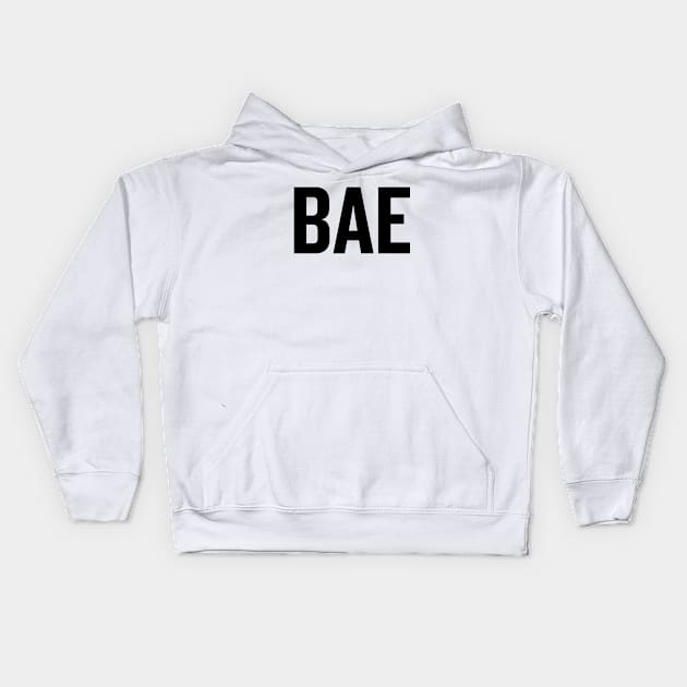 Bae (Black) Kids Hoodie by sergiovarela